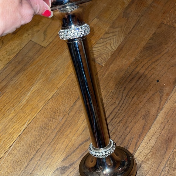 NWT SILVER DIAMOND TRIM CAND STICK HOLDER - Picture 7 of 7